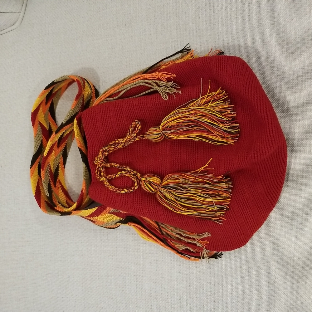 Peruvian woven red handbag